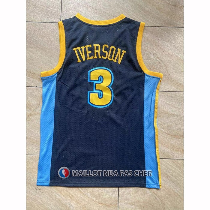 Maillot Denver Nuggets Allen Iverson NO 3 Mitchell & Ness 2006-07 Bleu2